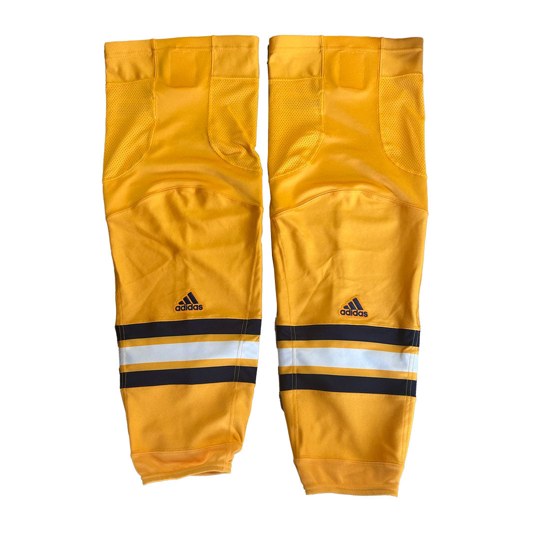 NCAA - Chaussettes de hockey Adidas Pro Stock (jaune/bleu marine/blanc)
